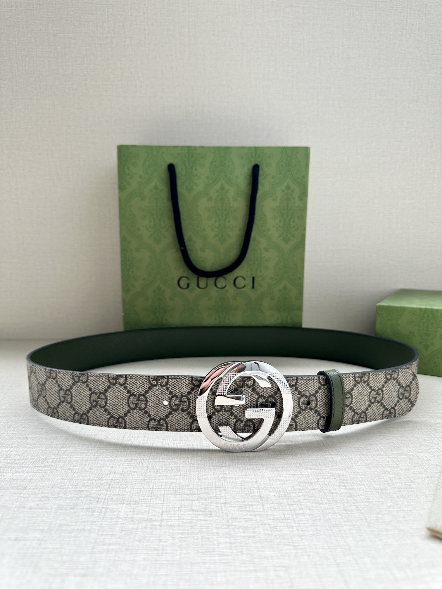 Gucci Marmont printed leather belt 3.8 cm wide
