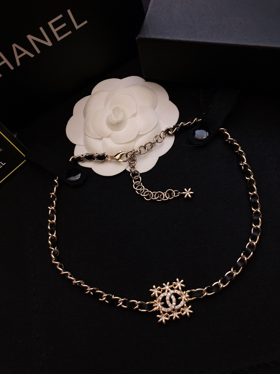 Chanel leather chain bracelet