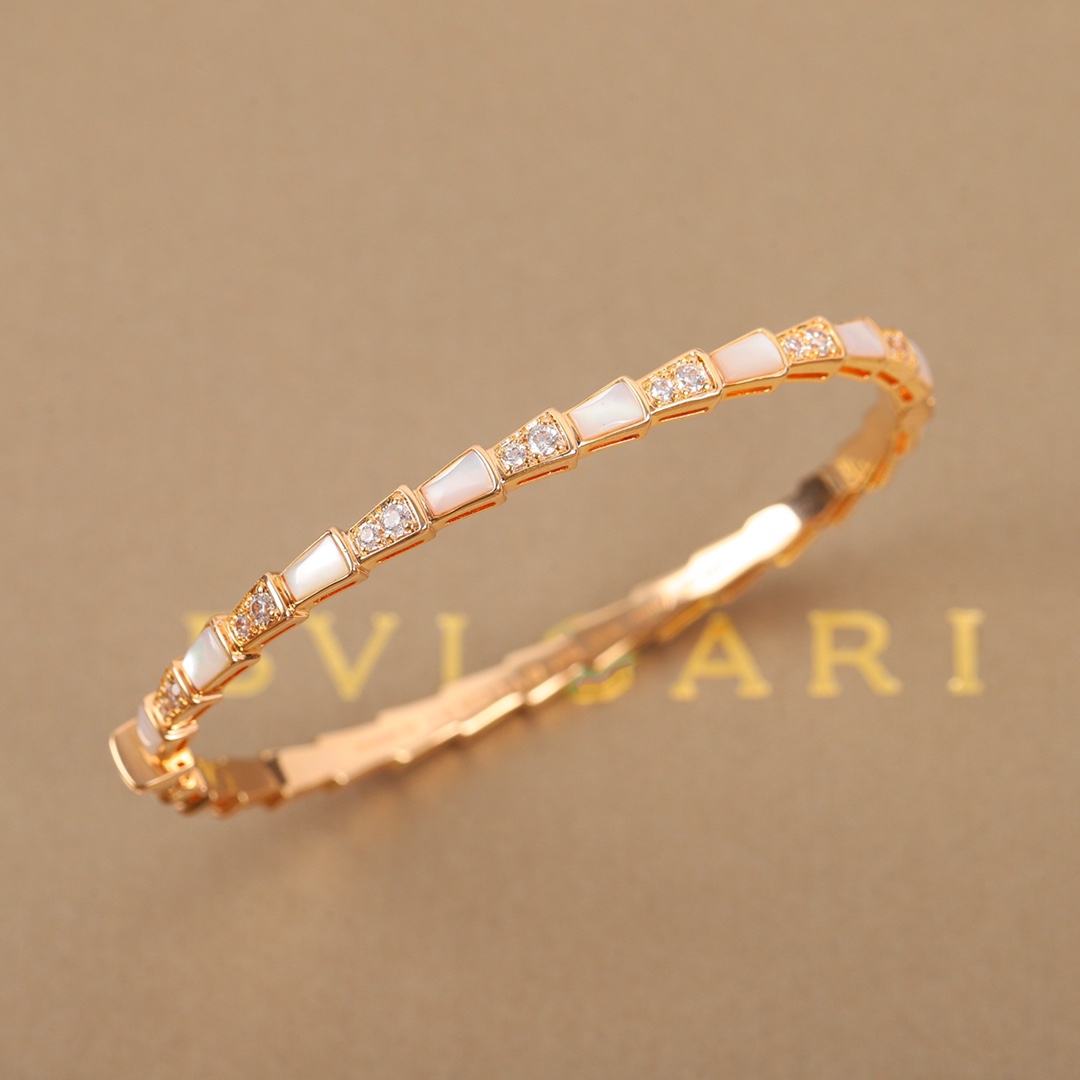 Bulgari Serpenti Viper Mother-of-Pearl Snake Bracelet