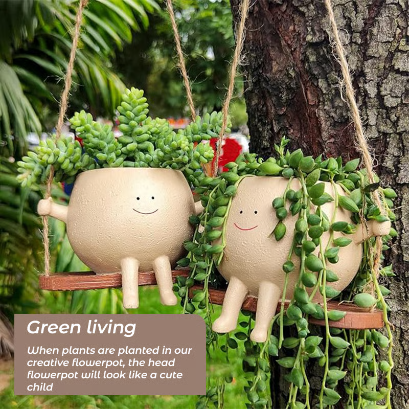 Swing Smiling Face Flower Pot🌿✨