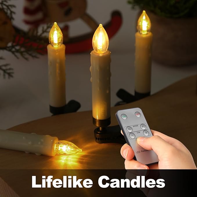 🎄Early Christmas Sale - 50% OFF🔥6 PCS Christmas Tree Flameless Candles With Clips