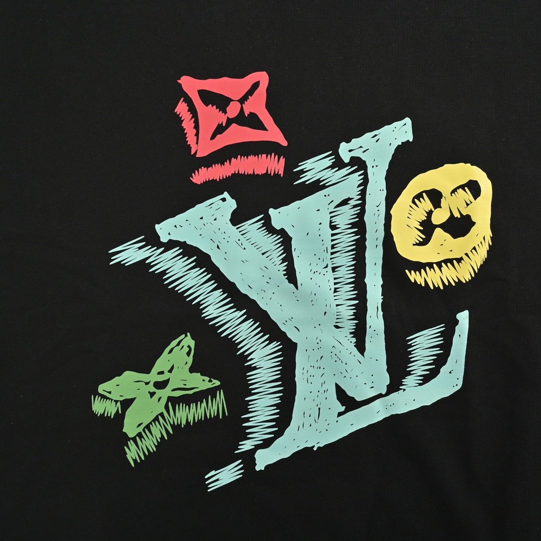 Louis Vuitton 24Fw monogram graffiti print crew neck sweatshirt