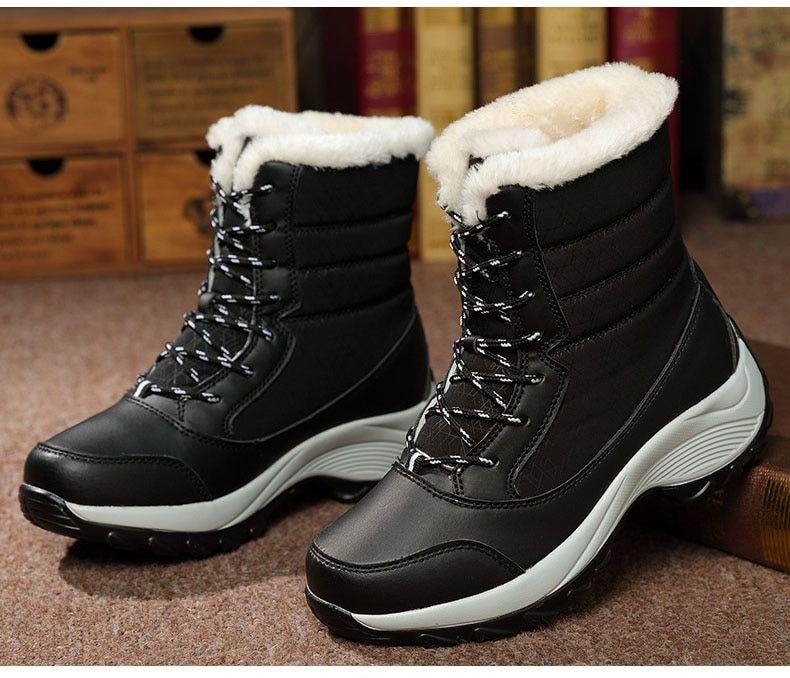 Women Boots Waterproof Winter Shoes Women Snow Boots Platform Keep Warm Ankle Winter Boots With Thick Fur Heels Botas Mujer