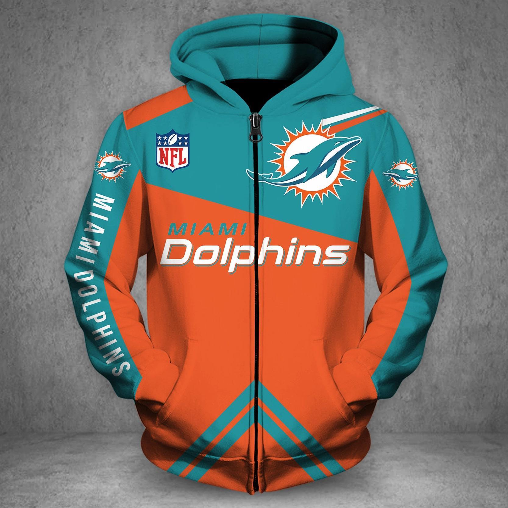 MIAMI DOLPHINS LOVE HOODIE 3D VIP 83