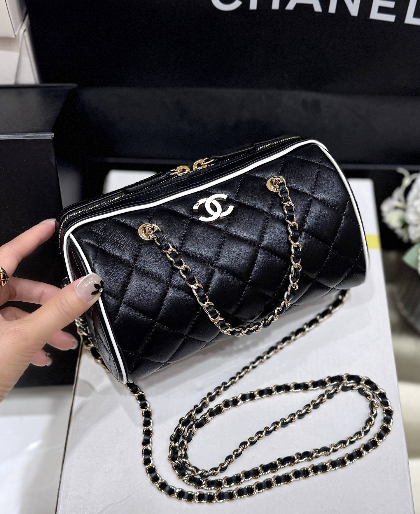 Chanel 25P Spring/Summer Preview Collection Panda Bowling Bag AP45150
