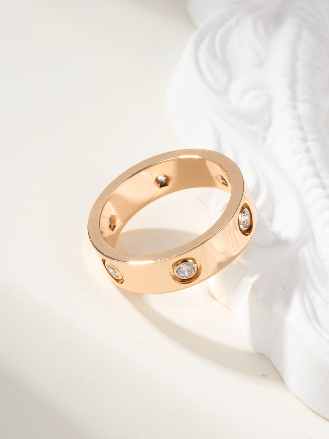 Cartier love wide six diamond ring