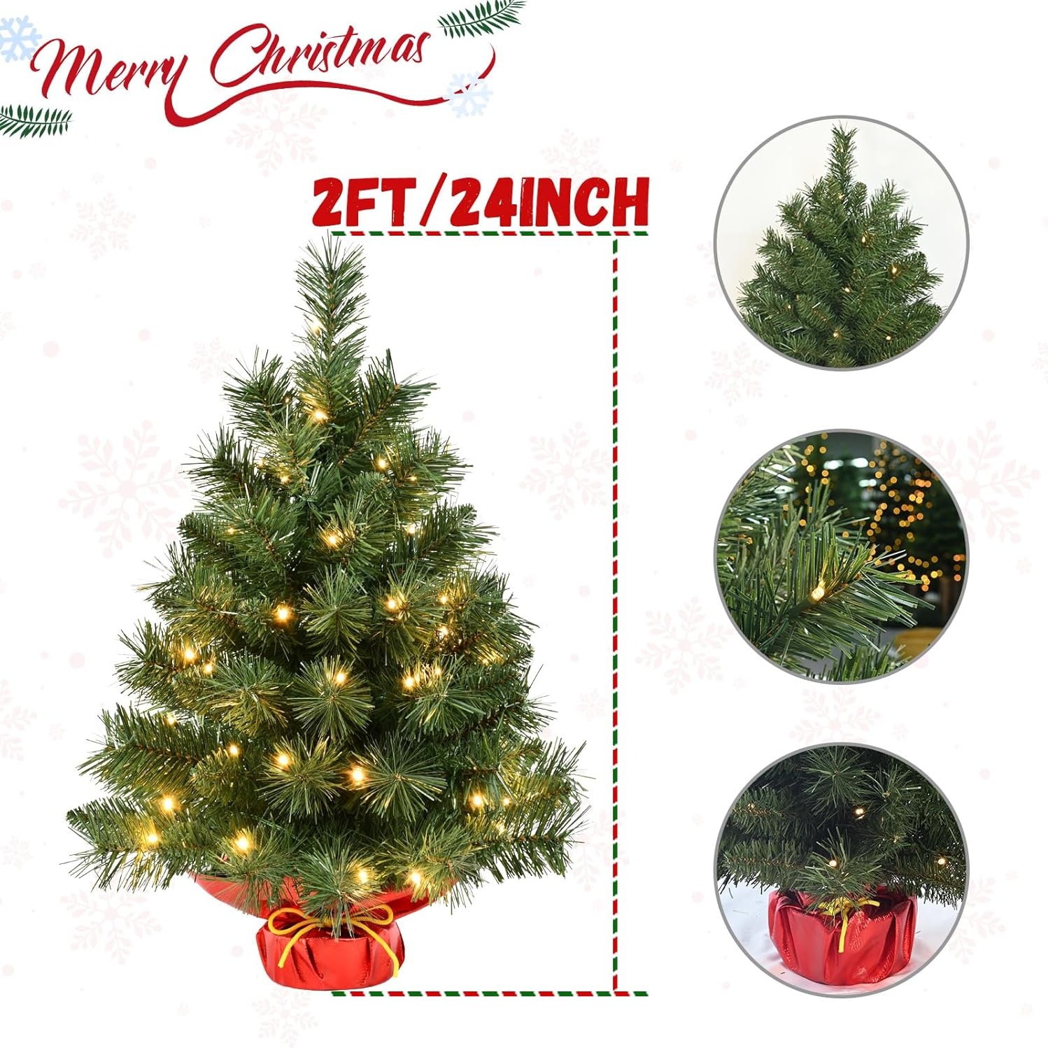 🎅2024 Christmas Promos🔥Pre-lit Artificial Mini Christmas Tree