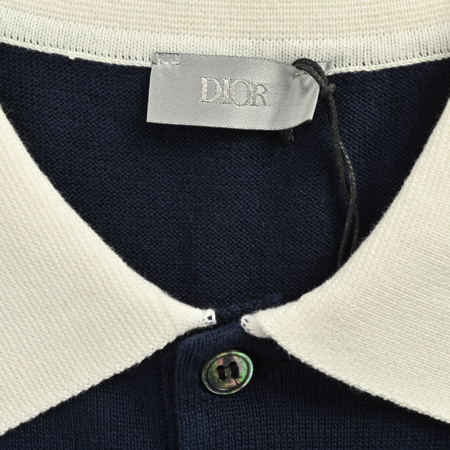 Dior 25ss lily of the valley embroidered knitted Polo short-sleeved