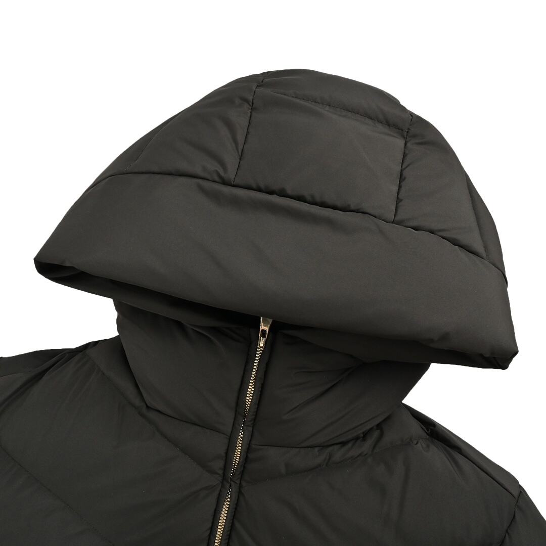 Moncler BROSSE short hooded V-stitched design waist belt down jacket