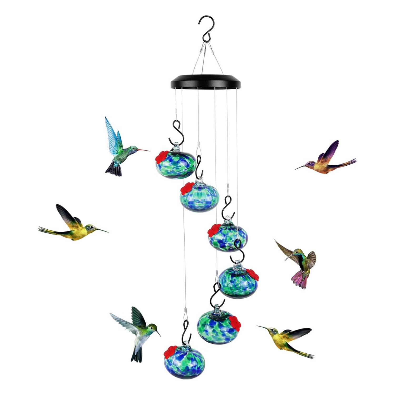 🔥ON SALE 59% OFF🔥Charming Wind Chimes Hummingbird feeders, ant and bee Proof, Never Leak
