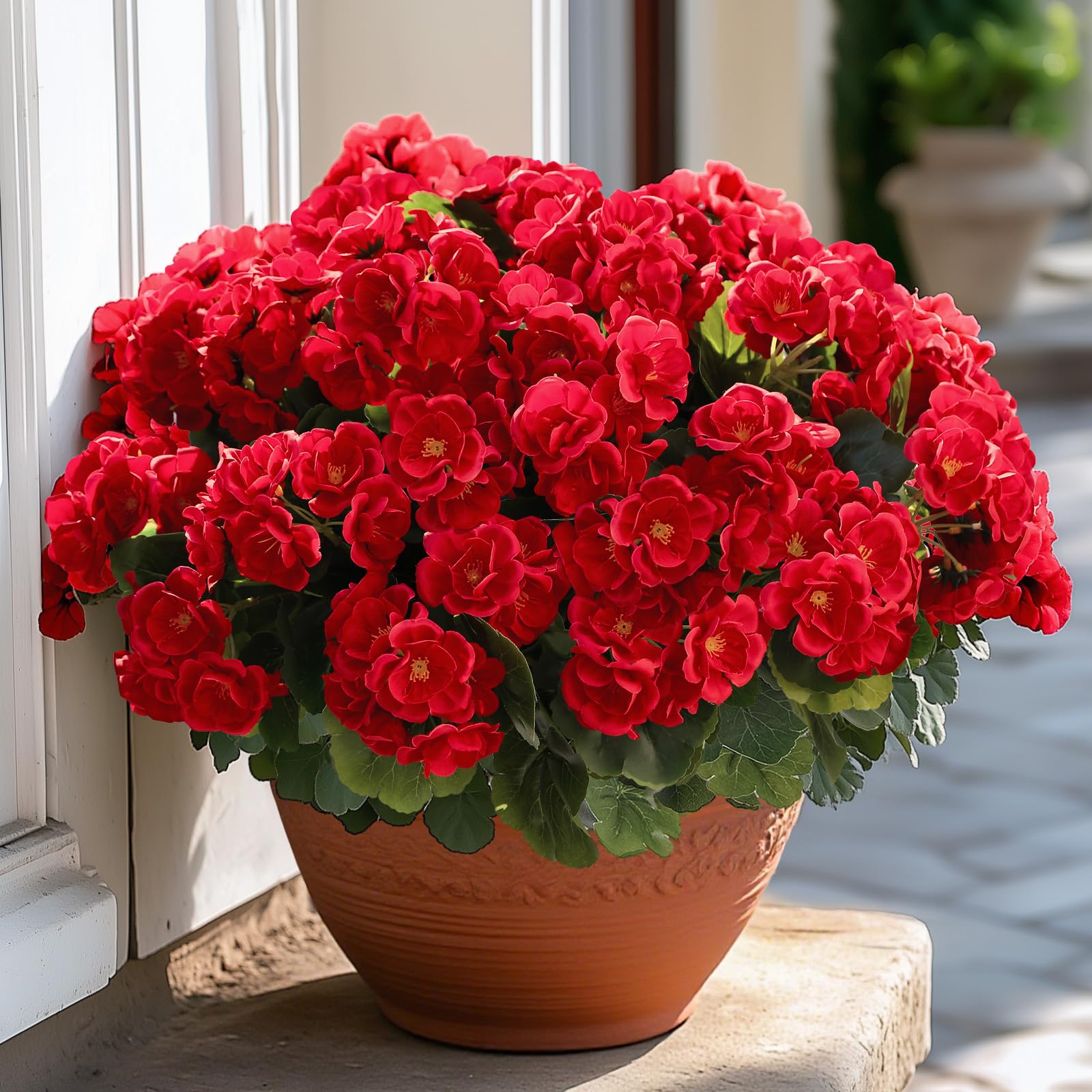 🏆Flash Sale⚡Artificial Flowers for Outdoors Decoration Silk Geranium, UV Resistant