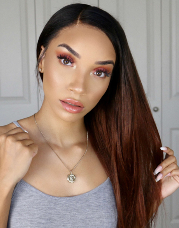 Luna Lace Front Wig S03 Women 18inch Long Straight for Black Ladies