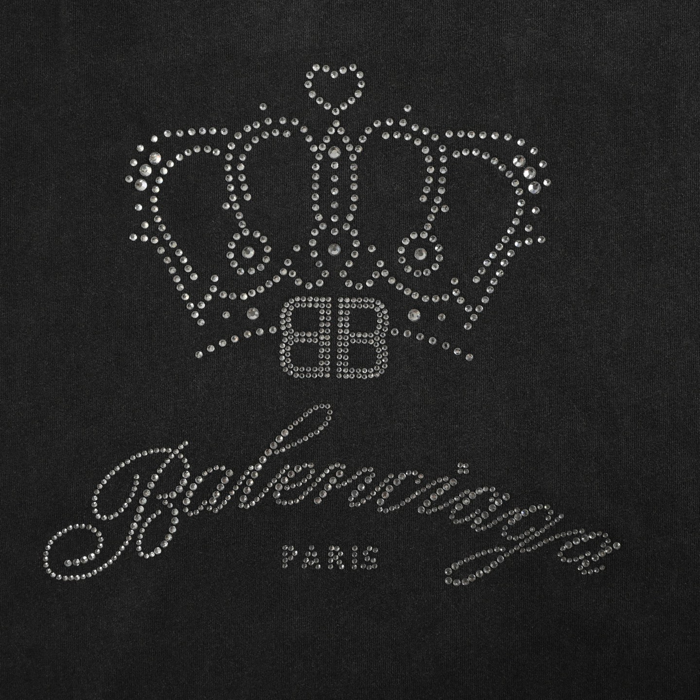 Balenciaga 25ss crown hot diamond fried salt hole short sleeve