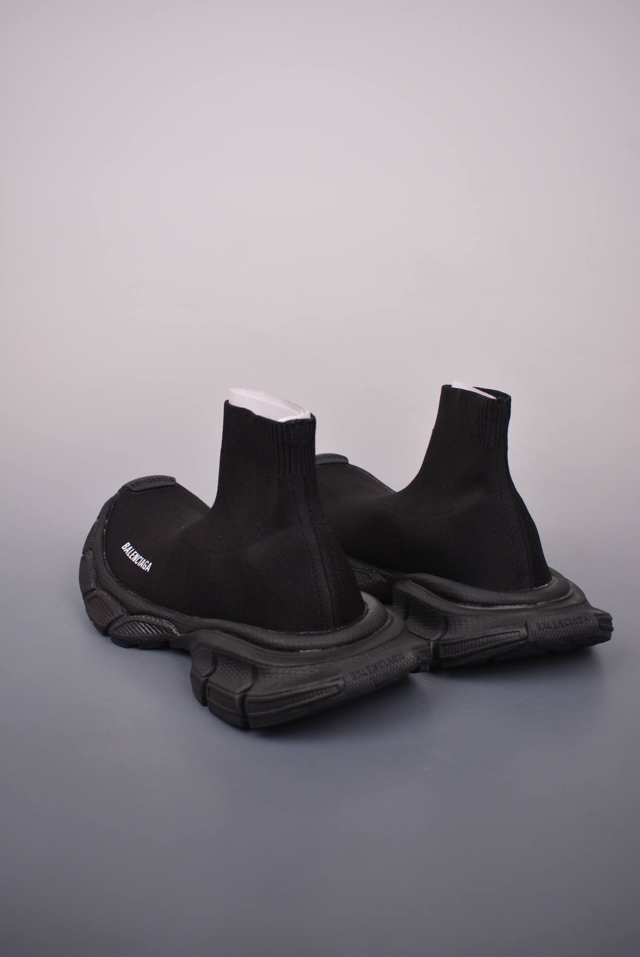BALENCIAGA 3XL Knit Mid Sneakers Black Warrior