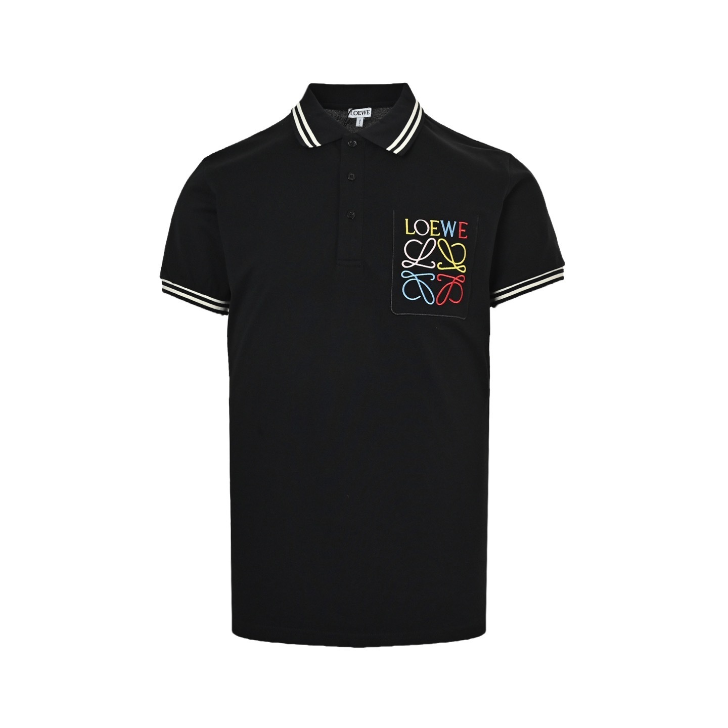 Loewe 25ss Pocket Colorful Embroidery Polo Short Sleeve