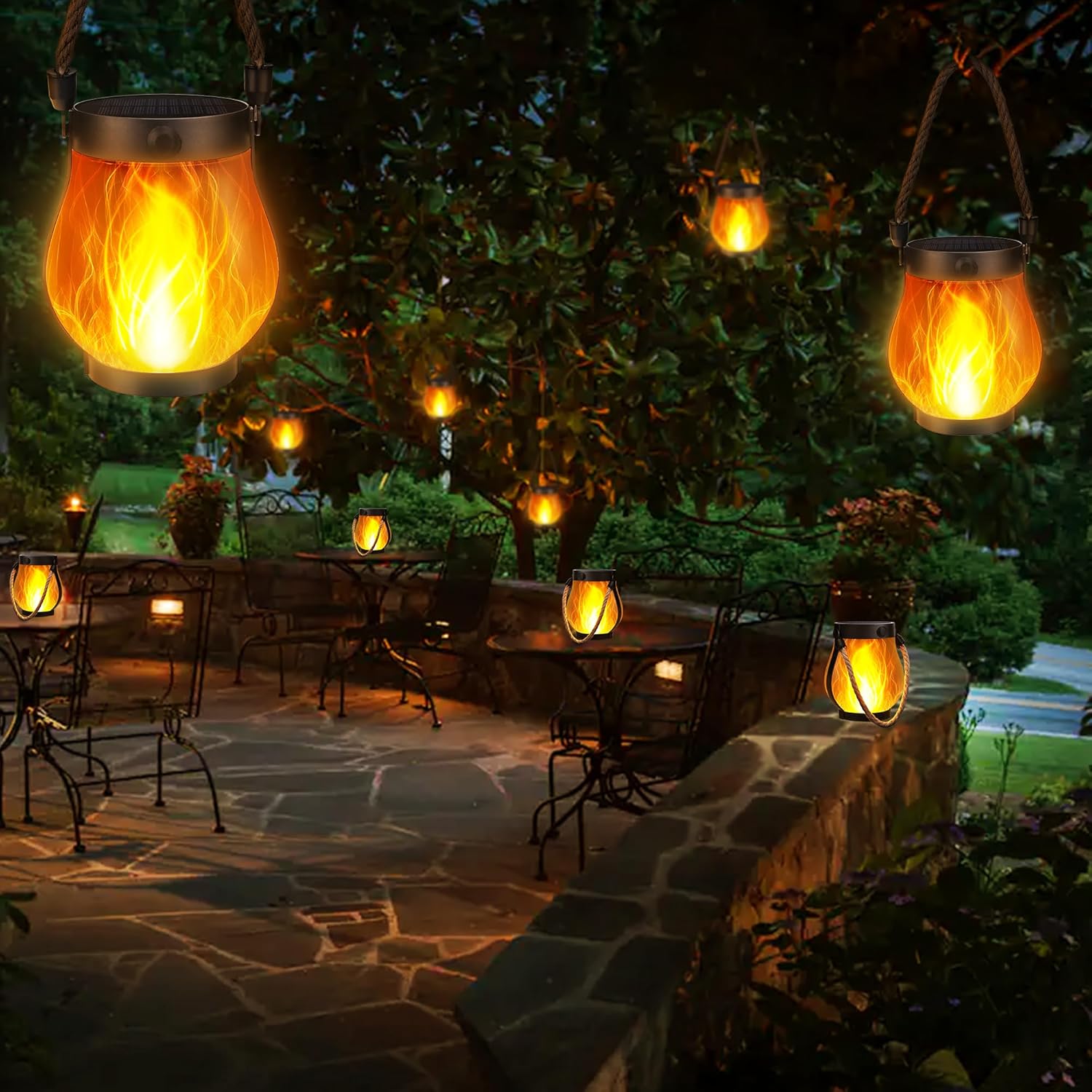 🔥ON SALE 59% OFF🔥Flickering Flame Garden Solar Lights with Dual Charging USB & Solar