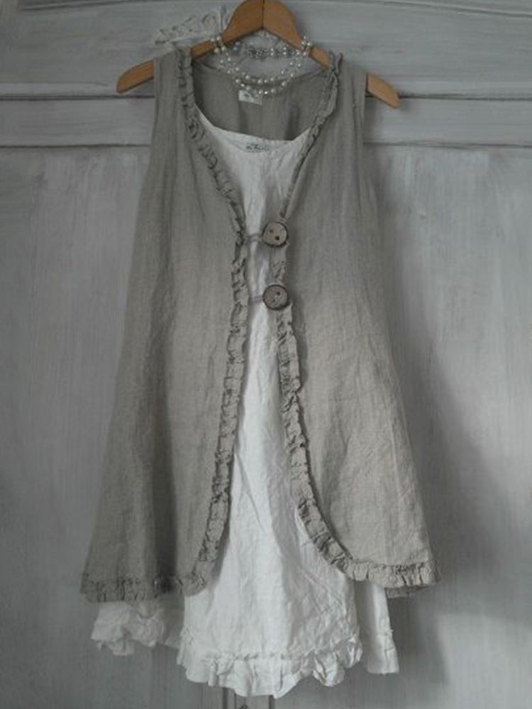 Vintage Ruffle Hem A Line Vest