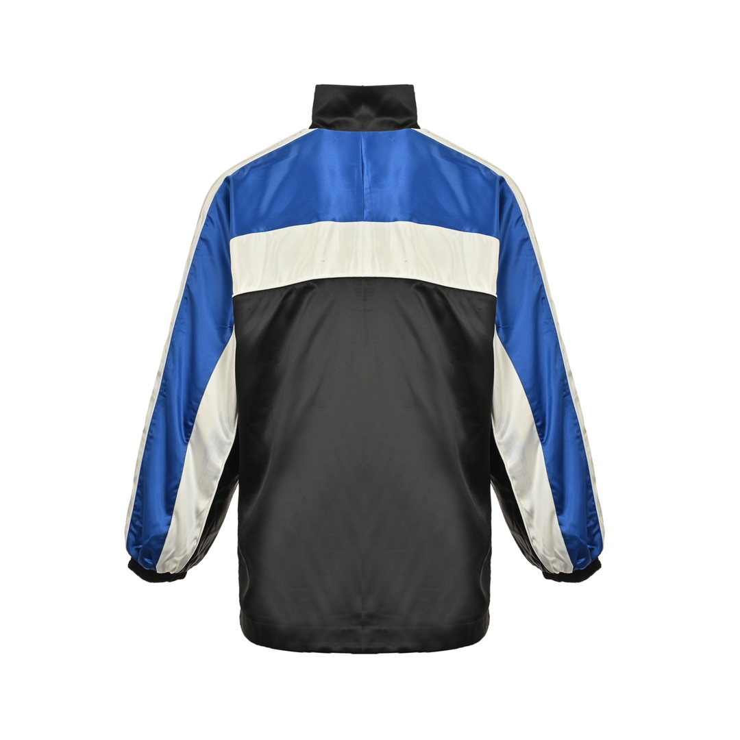 Balenciaga 24Fw blue and white stand-up collar jacket