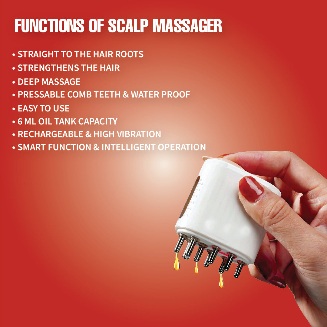 Mother's Day discount 🎁 49% OFF 😊-Red Light Therapy Electric Scalp Massager & Hair Oil Applicator