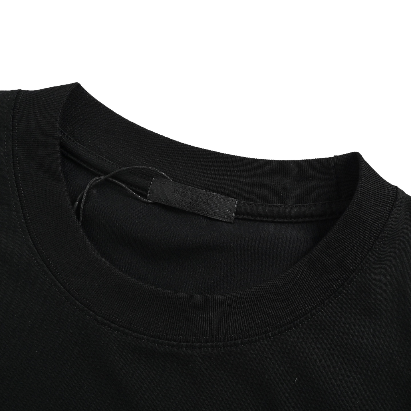 Prada 25ss embroidered letters back splashed triangle logo short sleeves