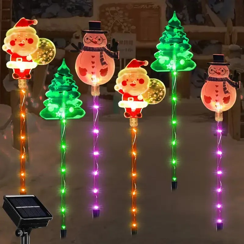 ✨Flash Sale✨Set of 6Pcs Solar Christmas Pathway Lights LED Stake Lights with Waterproof