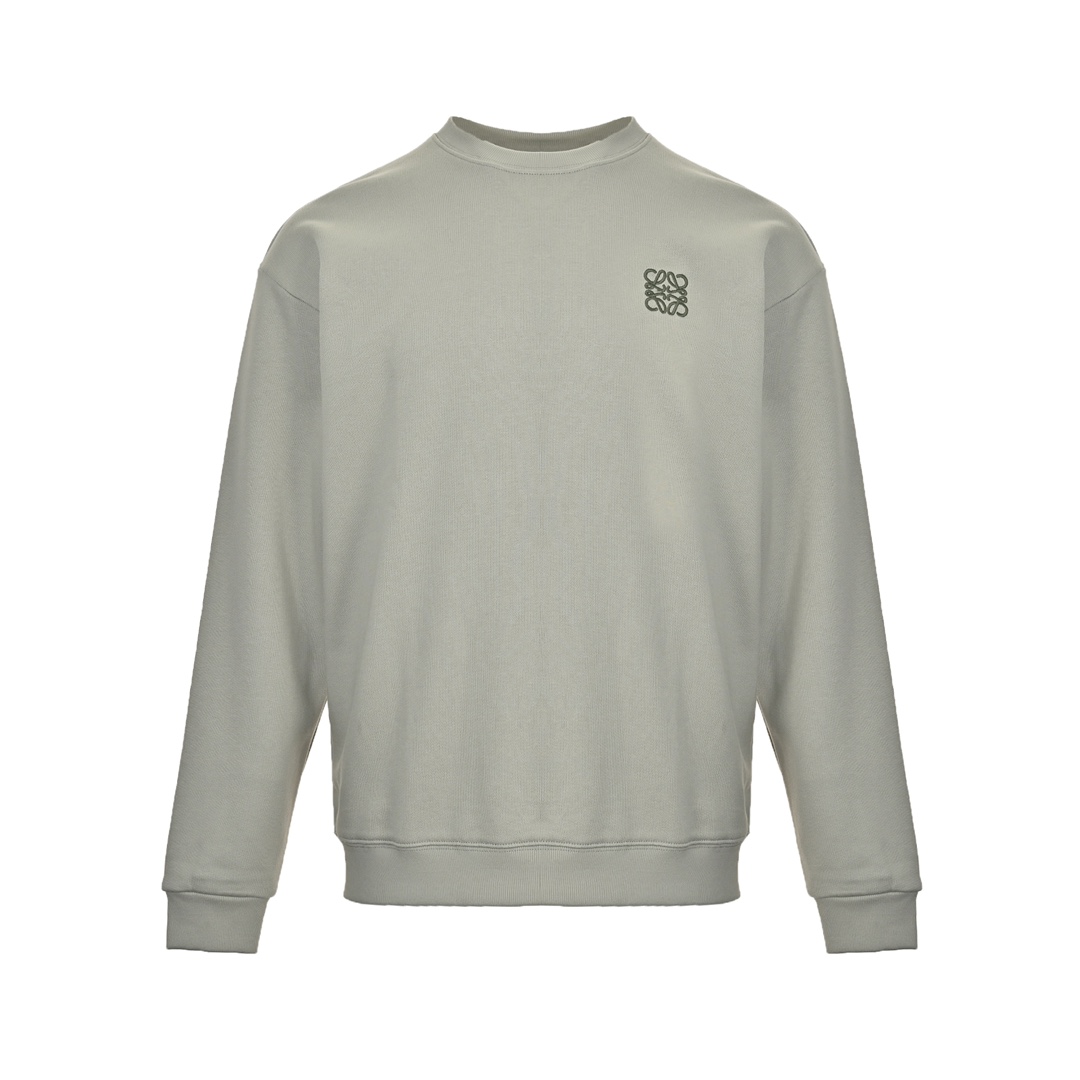 Loewe 24Fw grey oil painting print crew neck sweatshirt