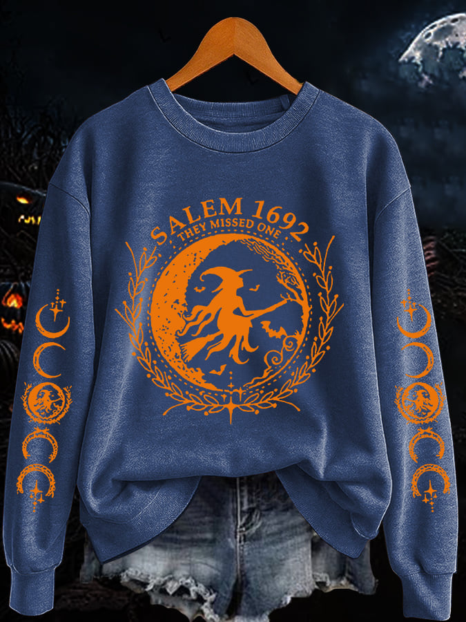 🔥Buy 3 Get 10% Off🔥Women's Halloween 1692 They Missed One Luminous Material Printed Casual Sweatshirt