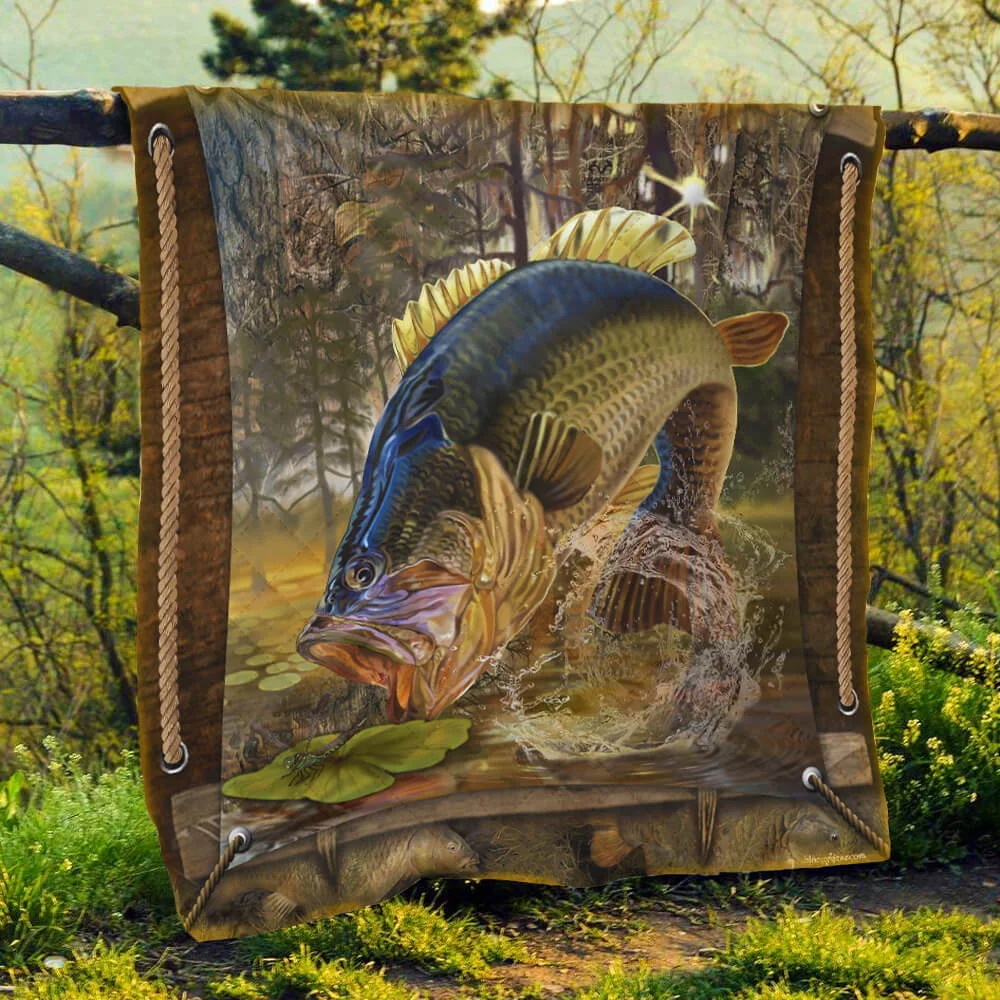 Largemouth Bass Fishing Quilt