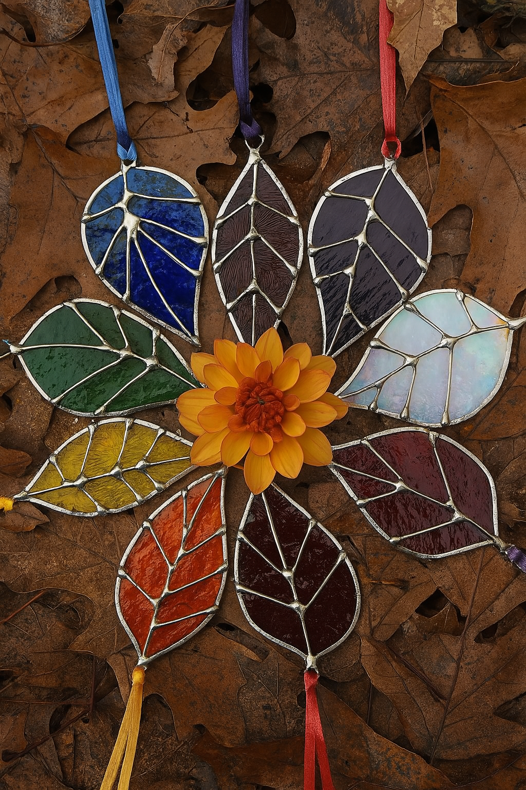 Stained Glass Leaf Sun Catcher – Nature’s Color, Captured in Glass