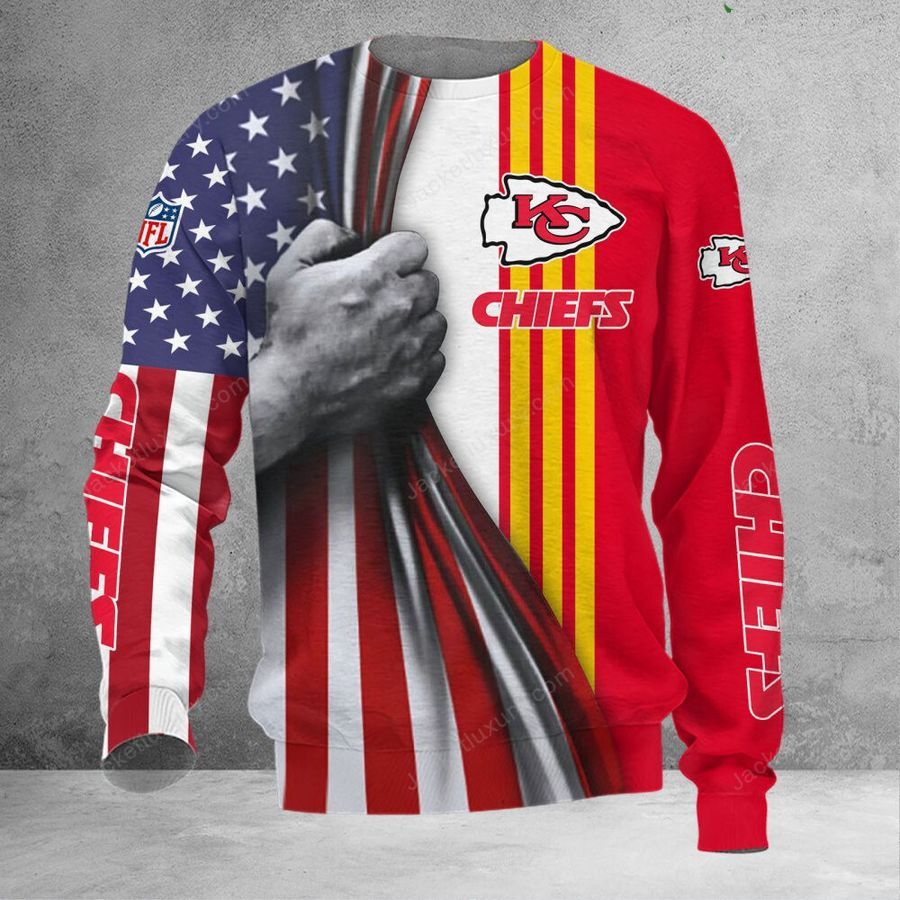 KANSAS CITY CHIEFS 3D HOODIE SKULL0804