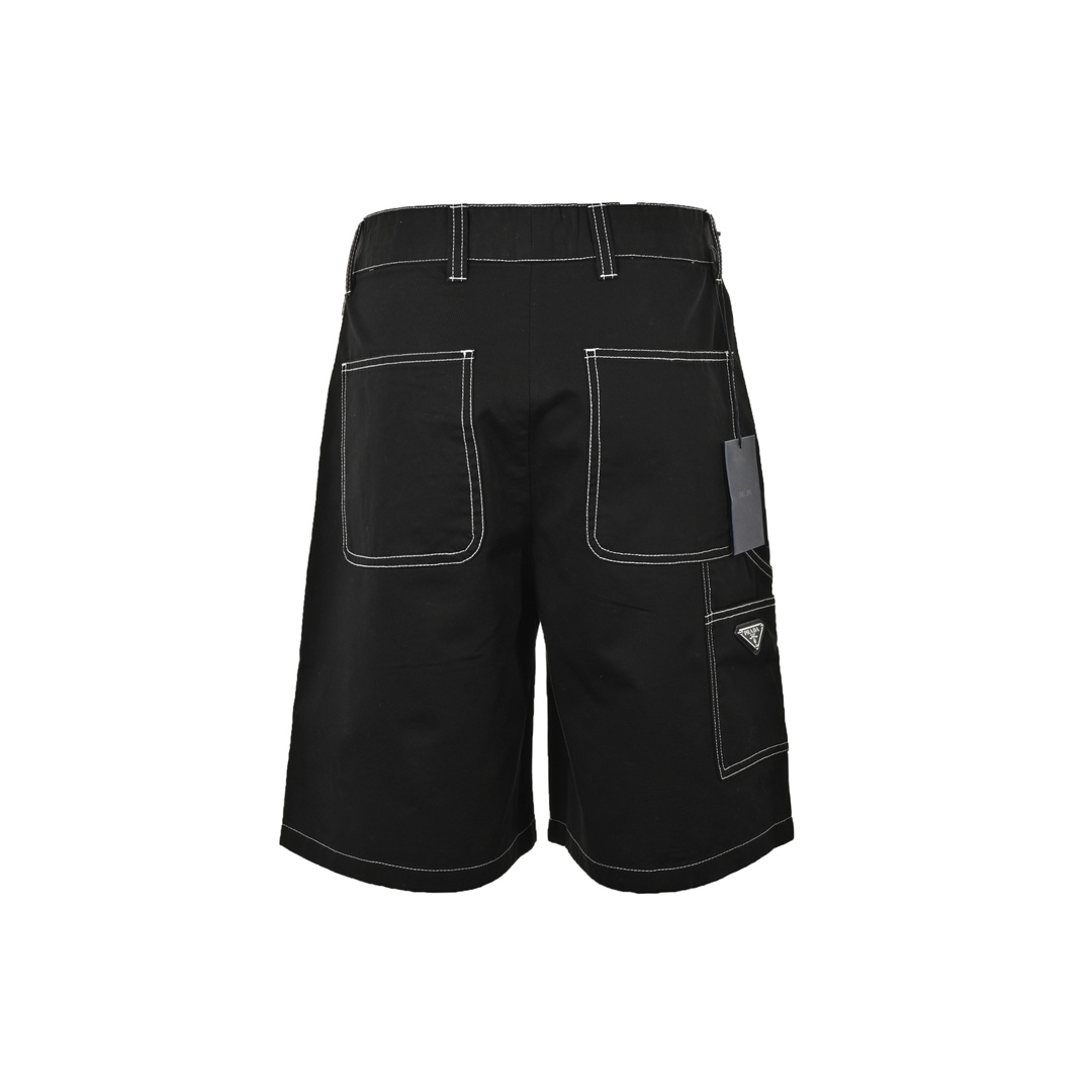 Prada 24ss triangle stitching cargo shorts