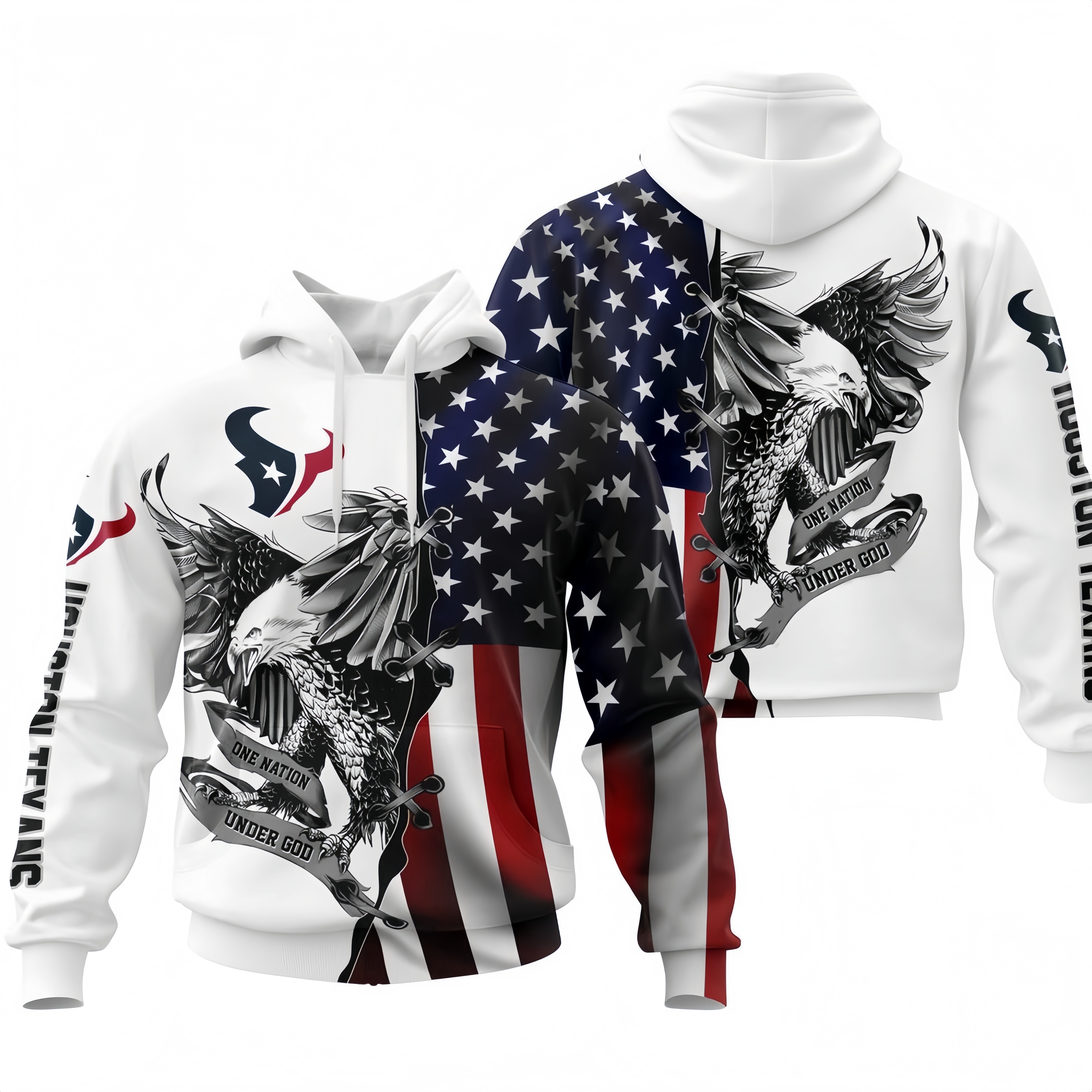 HOUSTON TEXANS 3D USA FLAG EAGLE