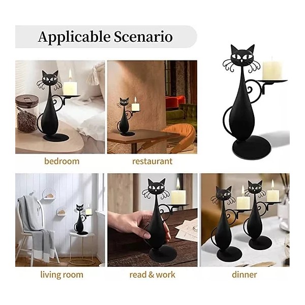 (🔥Last Day Promotion-SAVE 60% OFF)-Black Cat Candle Holder-BUY 2 FREE SHIPPING