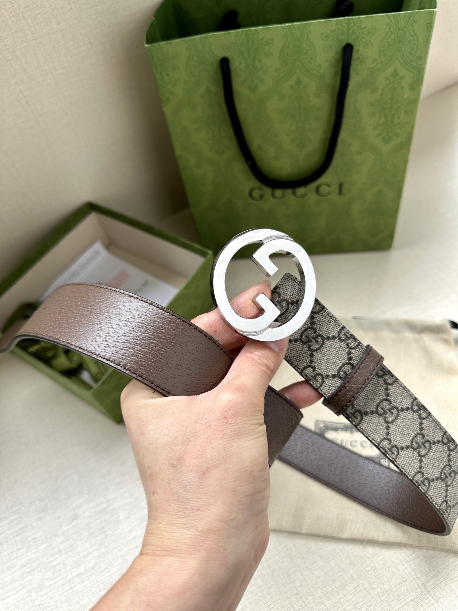 Gucci Marmont double-sided leather belt 3.8CM wide