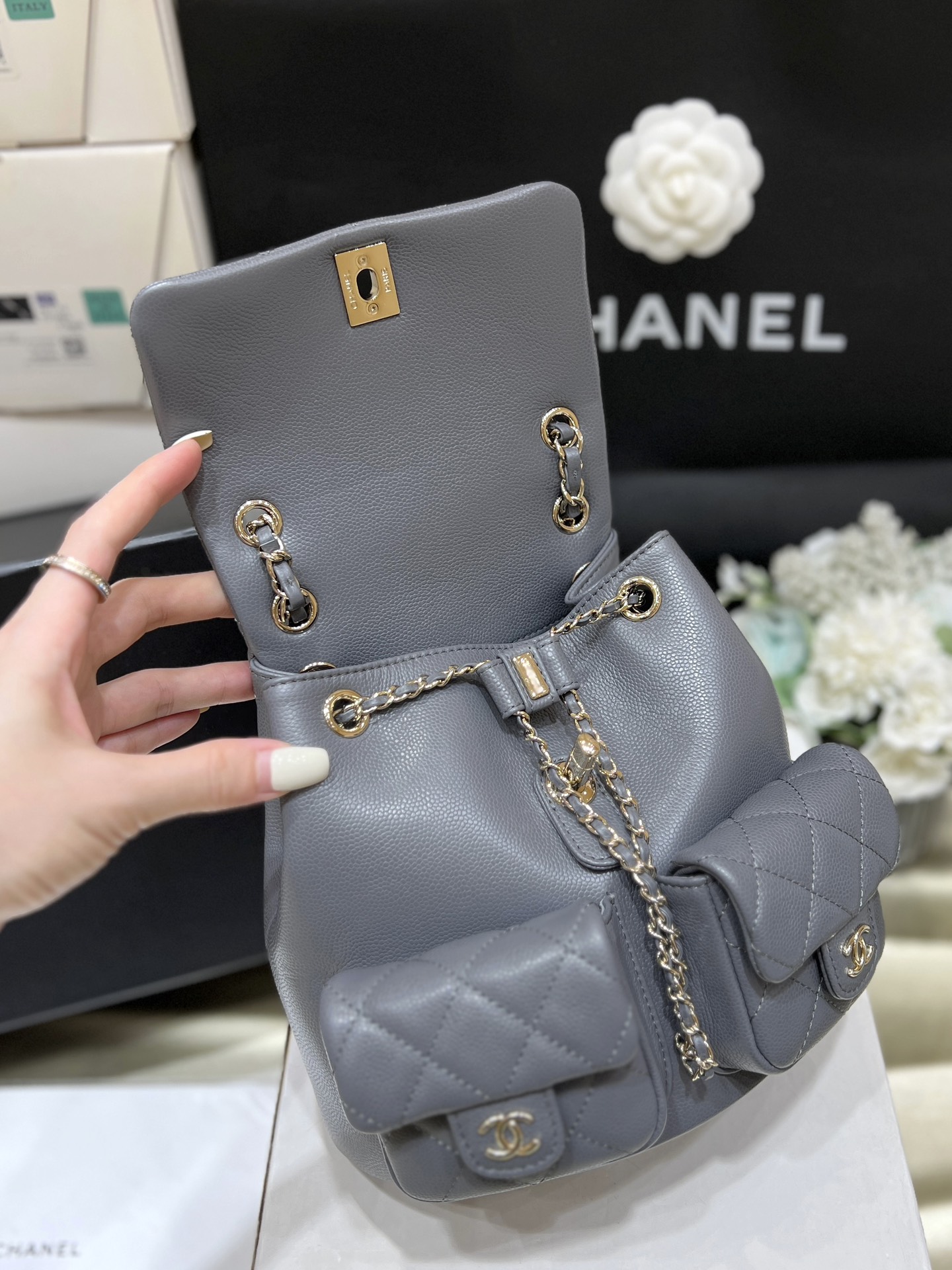 Chanel 24A duma double backpack 3860