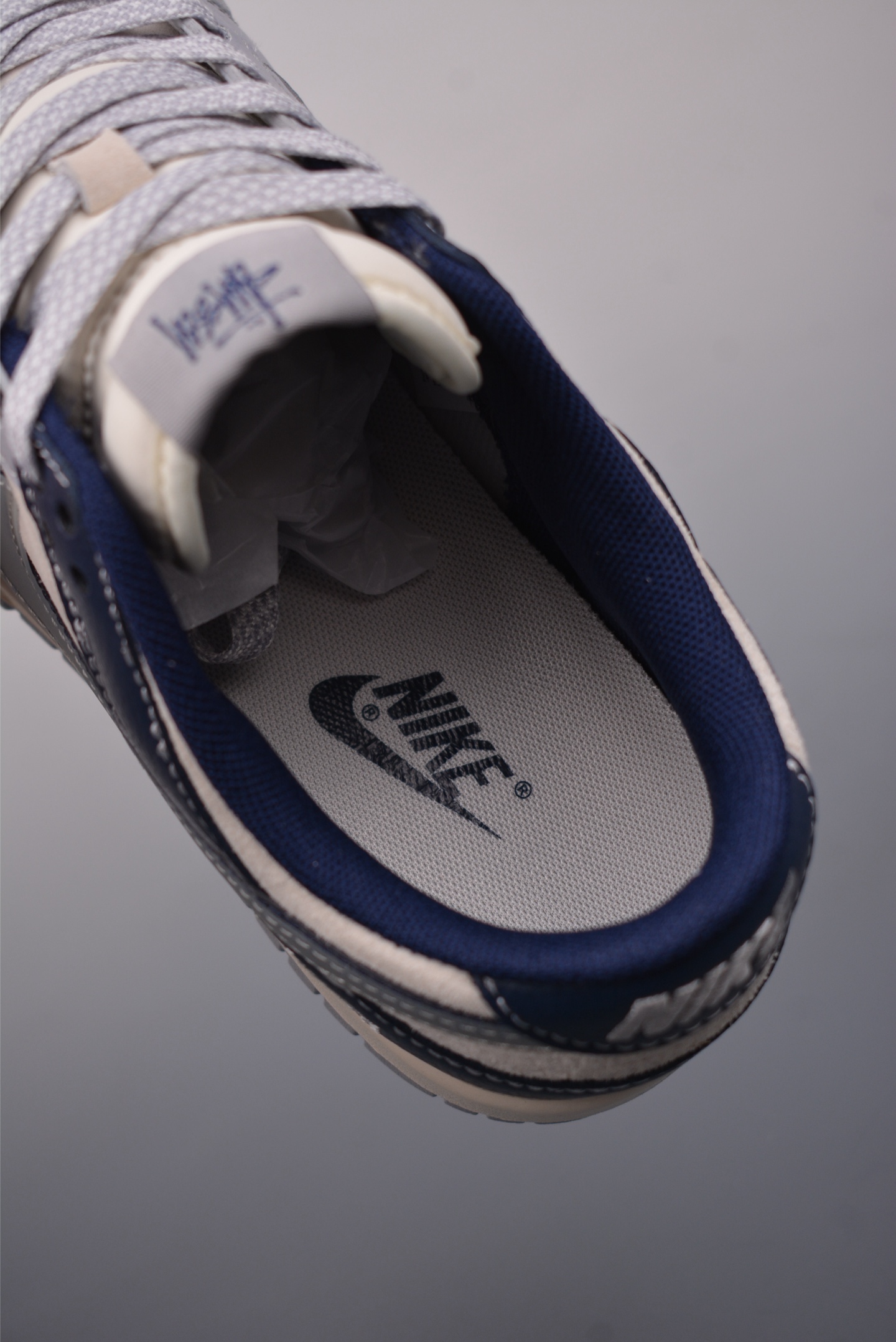 Stussy x Nike By You SB Dunk Low Retro SP Grey Blue Off-White Embroidery DM6868-019