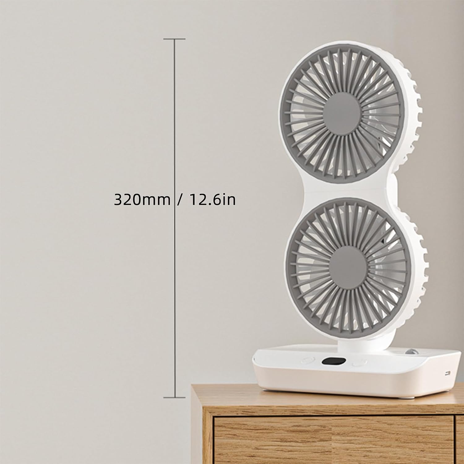 ✨2024 NEW✨Double Head 360° Adjustment Desktop Fan with LED Light