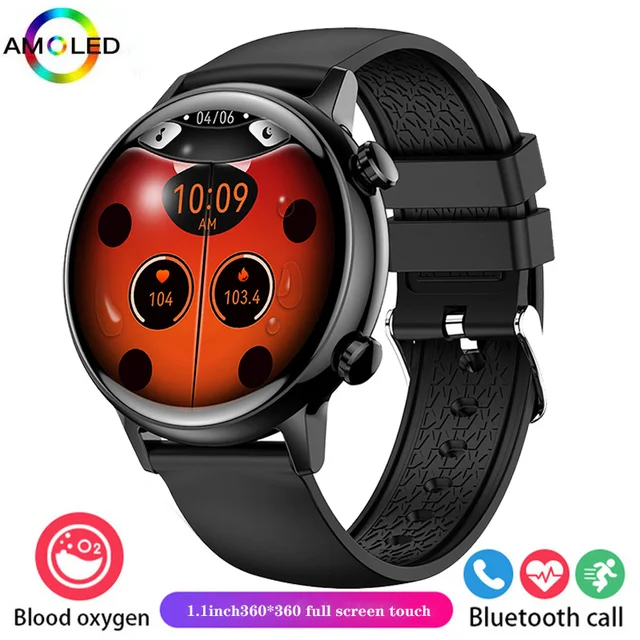 YPAY 1.016-inch AMOLED screen Women's Smartwatch HD Bluetooth Call Women's Cycle Monitoring IP68 waterproof Women's Smartwatch
