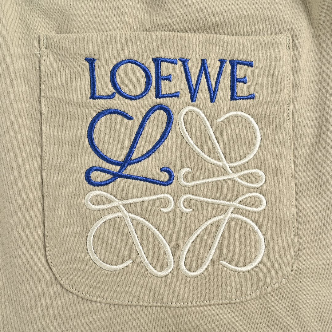 Loewe logo pocket colorblock logo embroidered casual trousers