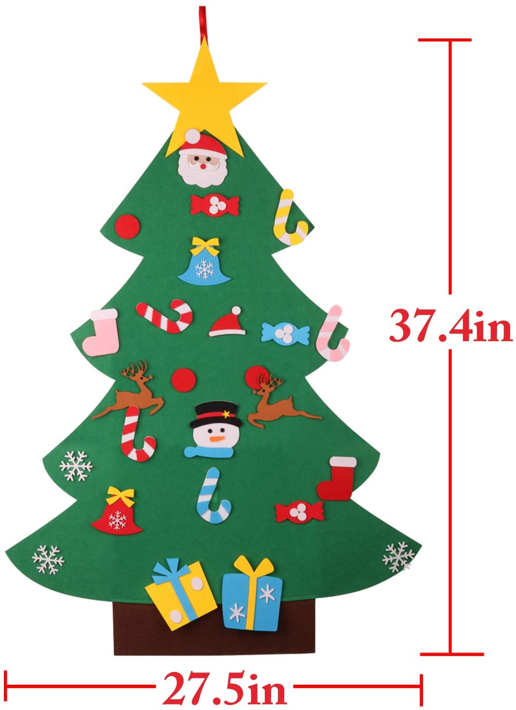 🎄FELT CHRISTMAS TREE KID CRAFT - BONUS - FREE LED STRING LIGHT