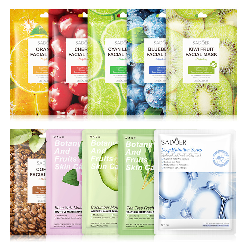 Premium Moisturizing Face Sheet Mask,Gentle Facial Masks for All Skin Types,Long Lasting Hydrating Face Mask Skin Care for Men & Women Fruit Mask