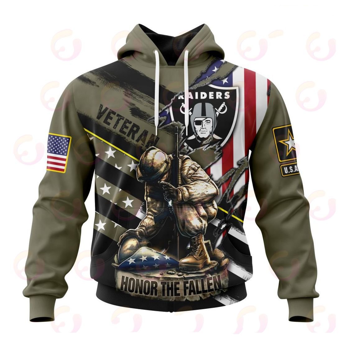 LAS VEGAS RAIDERS 3D HOODIE VETERANS