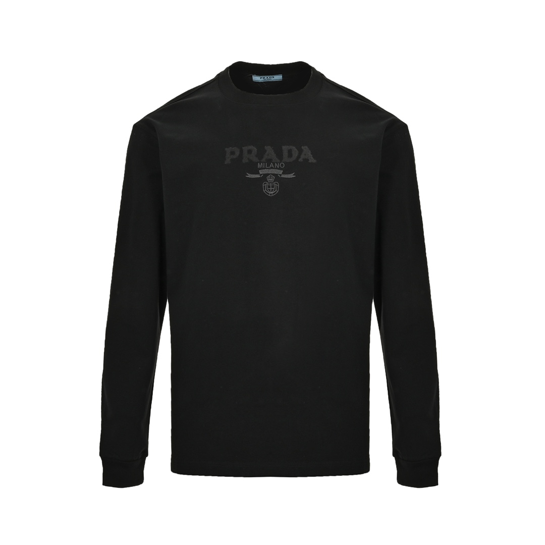Prada 24Fw obscure toothbrush embroidered logo long-sleeved T-shirt