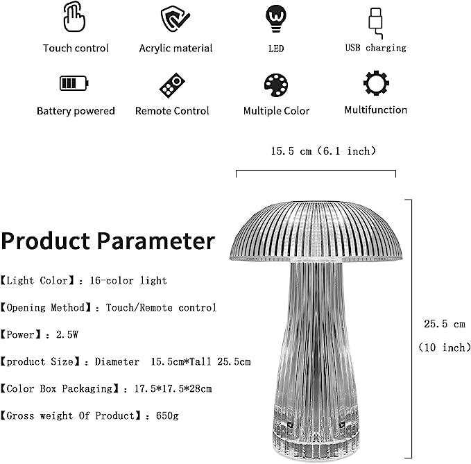 (🔥Last Day Promotion-SAVE 50% OFF)✨Touching Control Mushroom Lamp-BUY 2 GET 5% OFF & FREE SHIPPING!