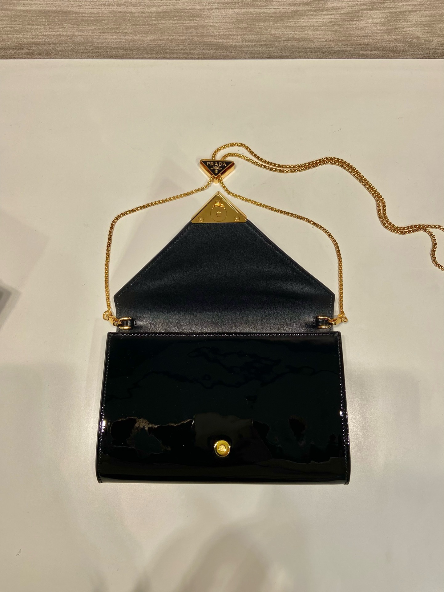 Prada Patent Leather Envelope Bag 92698580