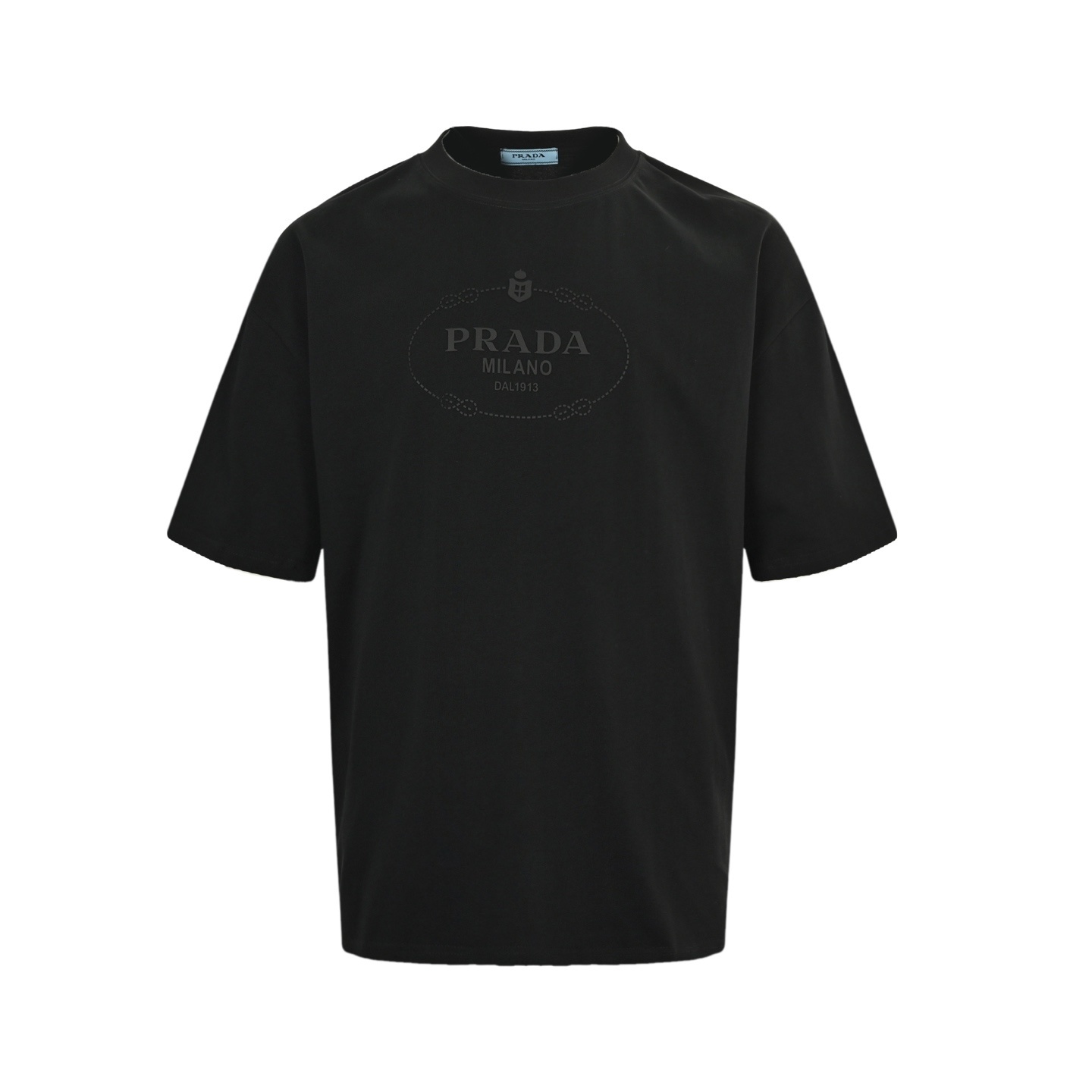 Prada 25ss embossed lettering short-sleeved shirt