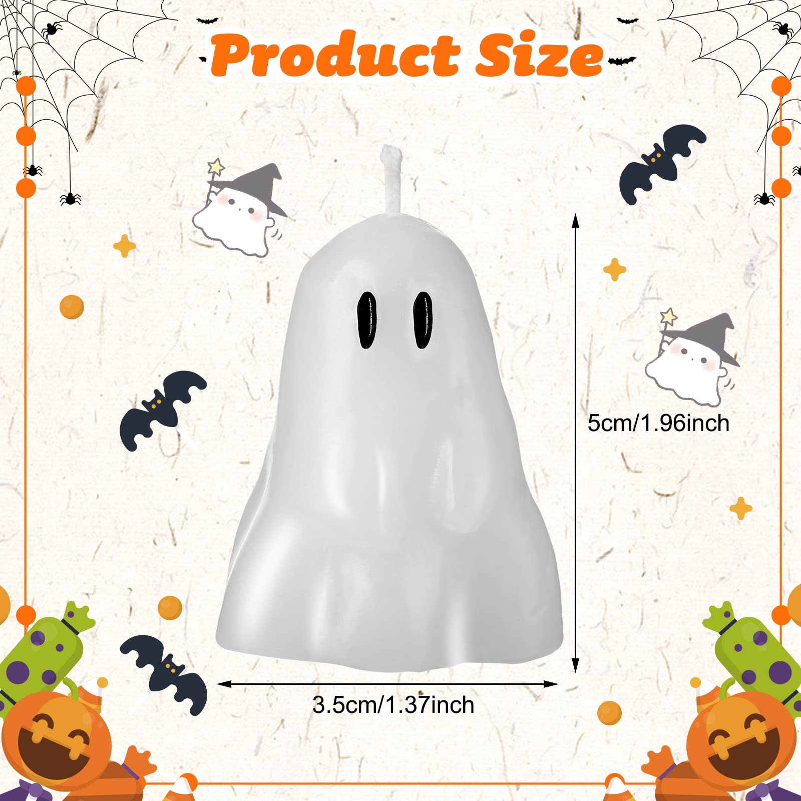 🔥ON SALE🔥 5 Pieces White Halloween Decor Candles👻