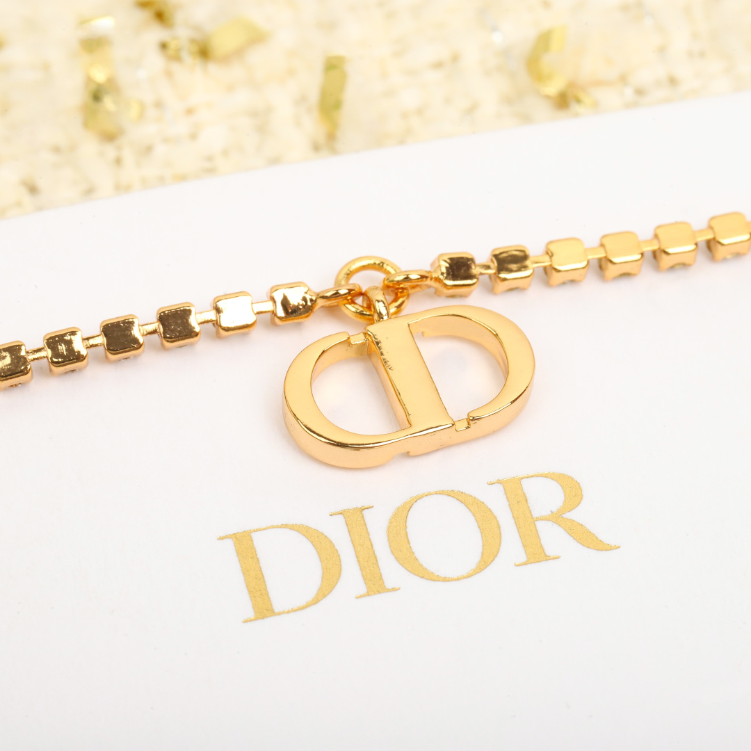 Dior diamond CD necklace