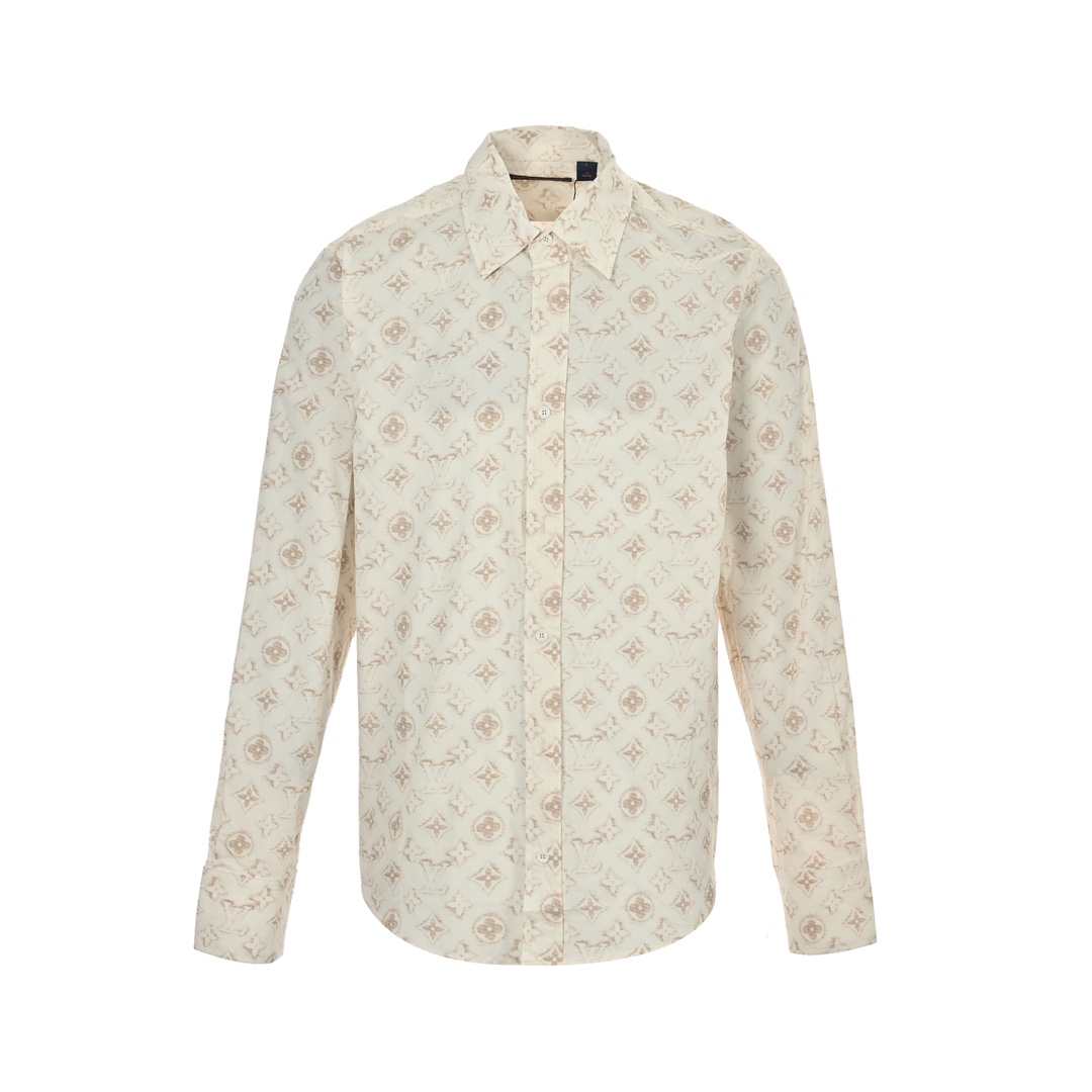 Louis Vuitton 24Fw gold all-over print shirt
