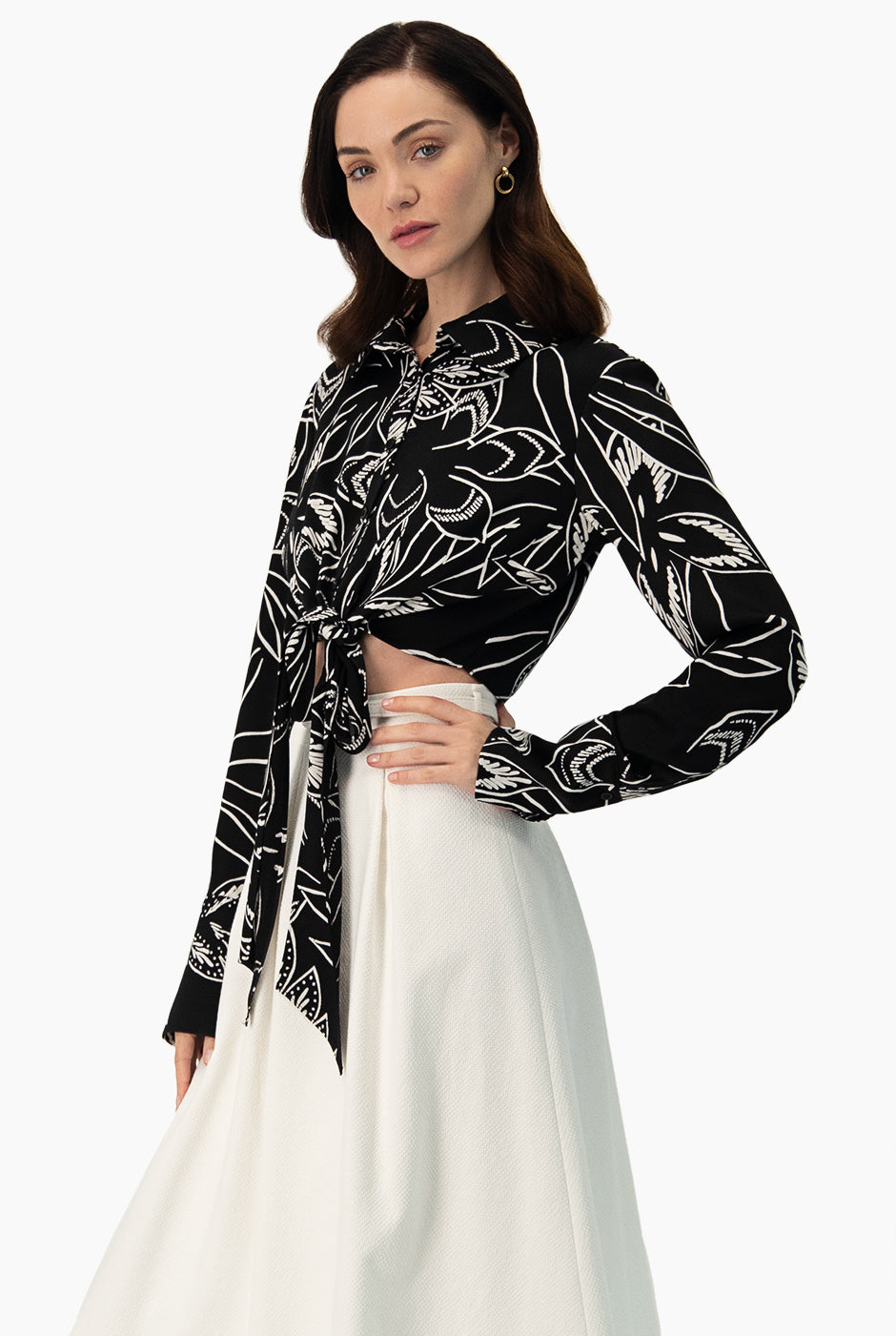 Blusa con amarre frontal